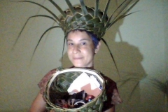 jungle crown and medium square-botttom basket, inside view