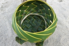 round-top, square-bottom calabash bowl, with rosettes, inside view